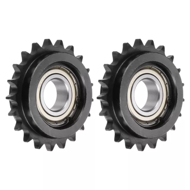 2 Pcs DIN(ISO) 08B Chain Idler Sprocket 25mm Bore, 1/2" Pitch, Hardened 21 Teeth