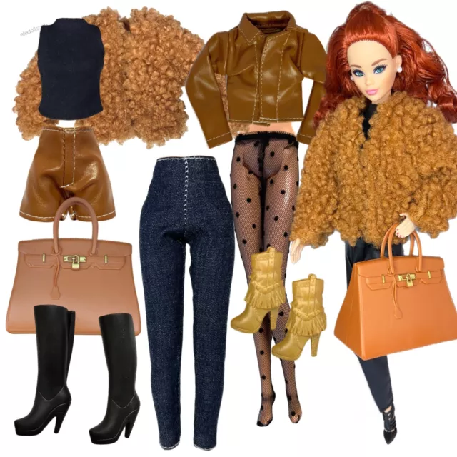 Eledoll Clothes Fashion Pack For The 12” Fashion Doll CARAMEL Set