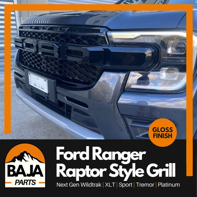 Ford Ranger Raptor Redr Grill FORD RANGER RAPTOR Grill GLOSS BLACK Next Gen 2022+ Wildtrak XLT Sport ...