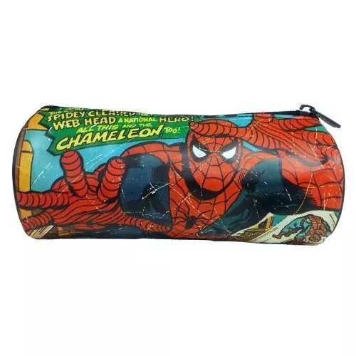 Rétro Marvel Bd Spider-Man Crayon Étui École Bureau Tout Neuf