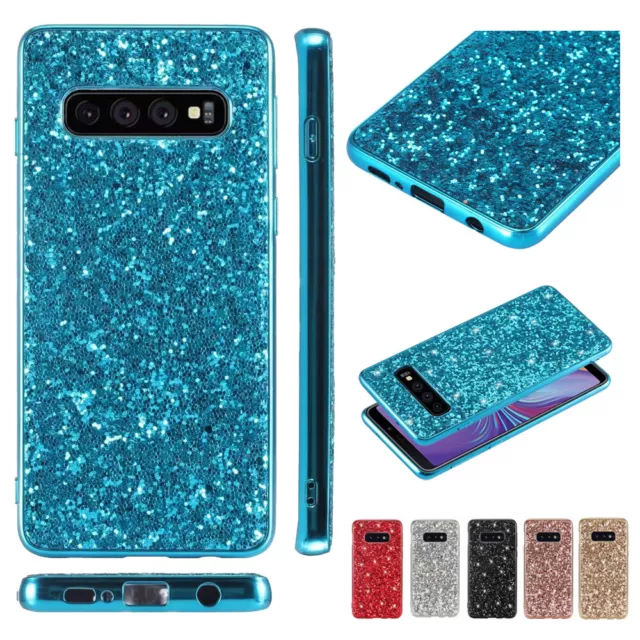 For Samsung S24+ S20FE Note 10+ S10 Plus S10e Bling Glitter TPU Back Cover Case