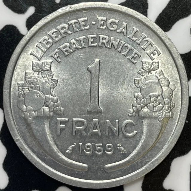 1959 France 1 Franc Lot#M5624 High Grade! Beautiful!