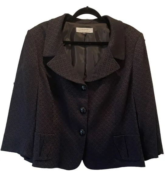 TAHARI Womens Jacket Womens  Blazer ARTHUR S. LEVINE 3 Button 3/4 Sleeve 18W