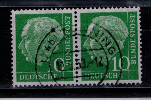 BRD Heuss waagerechtes Paar Mi. - Nr. 183 x W v mit Vollstempel TÖNNING