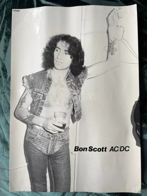 AC/DC Bon Scott Photo Rare - Fan Club issued only  - A4 size Black & White