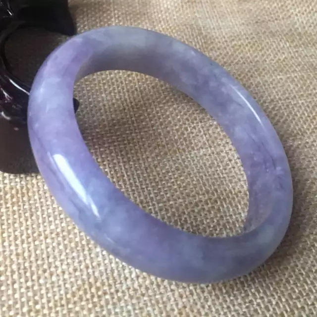 10% OFF- 56/57/58mm Certified Natural Lavender Jadeite A*Jade Carved Bangle