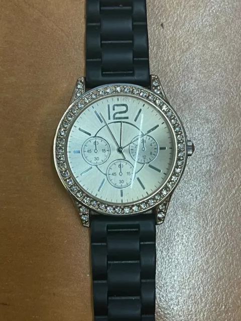 Montre Claire's noir et rose gold avec strass sans emballage. 2