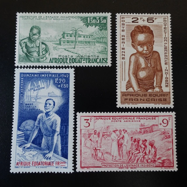 Afrika Äquatorial- Französisch Aef Post Luft Pa N° 10/13 neuer Stempel Luxus