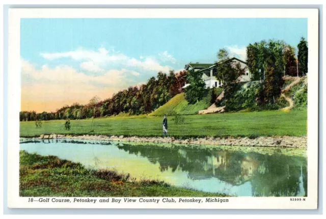 c1930's Golf Course Petoskey And Bay View Country Club Petoskey MI Postcard