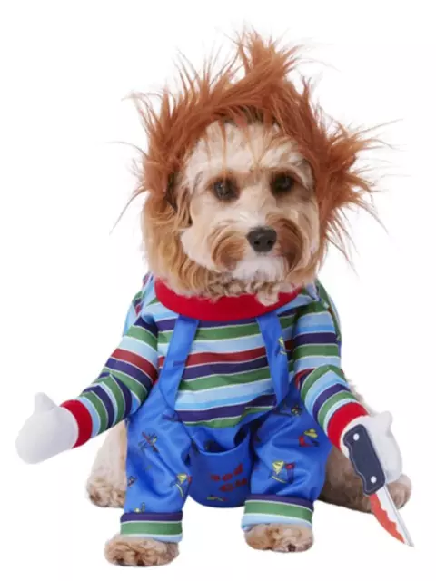 Chucky Mascota Disfraz Cachorro de Perro Gato Halloween Disfraz