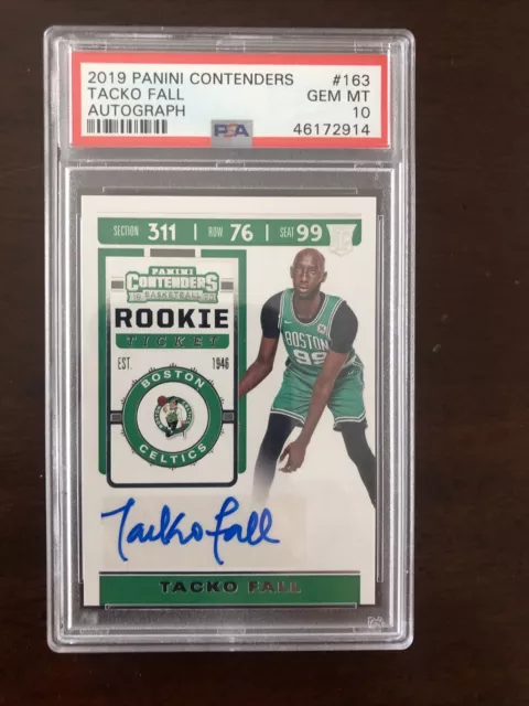 2019 PANINI Contenders ROOKIE Ticket Tacko Fall PSA 10 GEM MT Rookie Auto RC