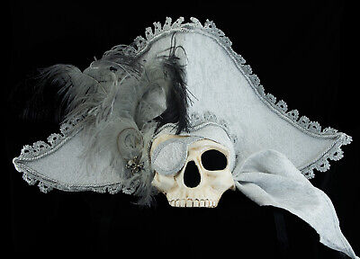 Mask Skull Pirate - Tête De Death - White And Silver -carnival from Venice -898