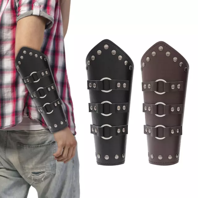 Arm Guard PU Leather Viking Cosplay Arm Armors Cuff for Horsing Riding Live
