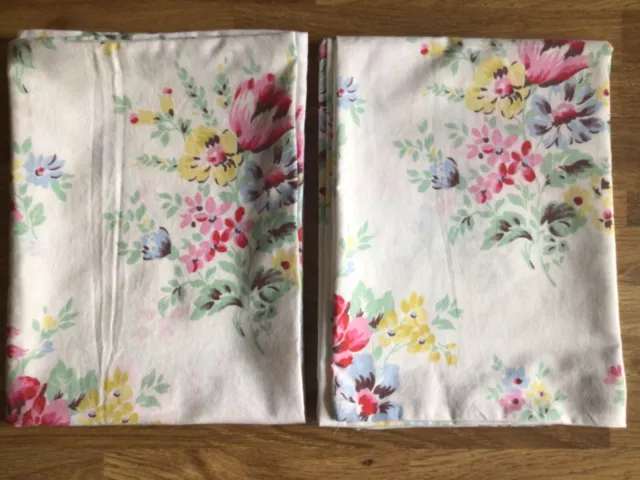 2 Housewife Pillowcases Hand Made with Cath Kidston Bouquet Flowers Fabric Used