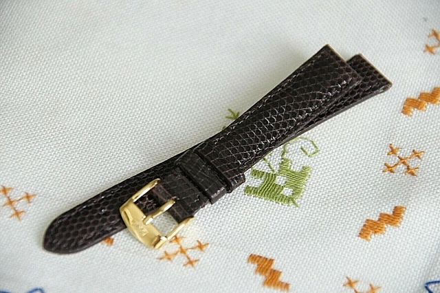 Bracelet De Montre Vintage ZRC En Cuir De Lézard Véritable - Largeur 14mm - Fait Main En France