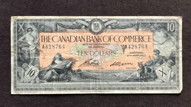 Banknote 1917 The Canadian Bank Of Commerce $10 Ten Dollars # A428764 Canada