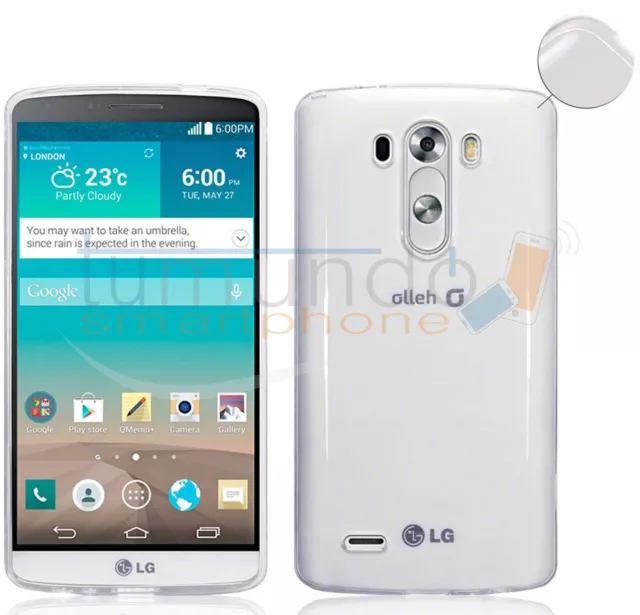 FUNDA de GEL TPU FINA "ULTRA-THIN" 0,3mm TRANSPARENTE para LG G3 D855 case