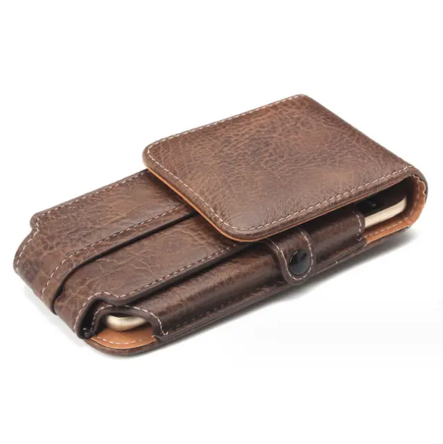 Men's PU Leather Card Holder Belt Holster Clip Pouch Wallet Phone Case Cover 2