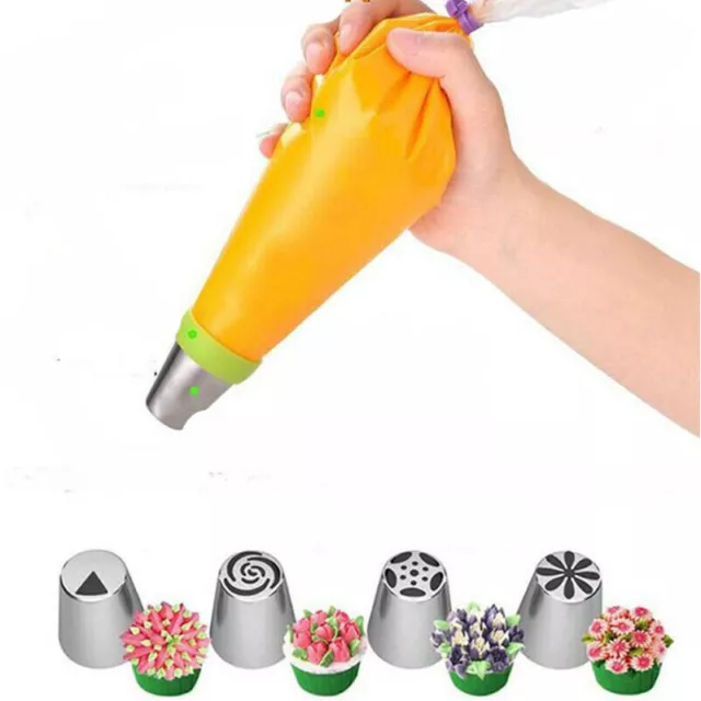 Decorating Cake Piping Nozzles 27 Pcs Set Leaf Pastry Russian Tulip Icing
