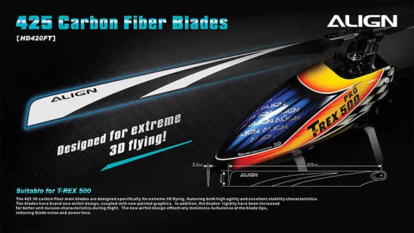 Align 425 Carbon Fiber Blades HD420F 2