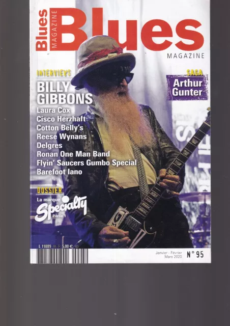 Blues Magazine N°95 Billy Gibbons / Marque Specialty / Arthu Gunter / L. Cox
