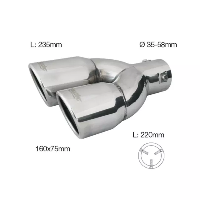 Double Embout de pot d’échappement universel inox Simoni Racing TRX/18R