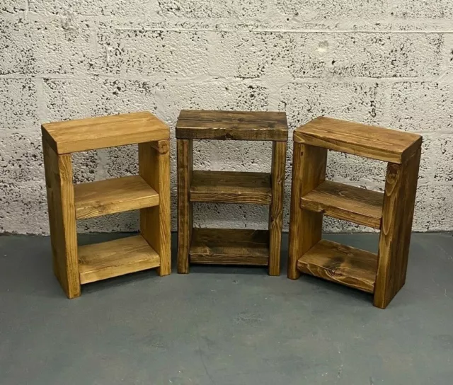 Rustic Side Table, Bedside Table Storage Unit Handmade in the UK Free Delivery