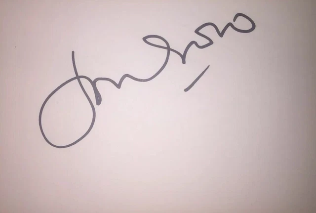 JON SNOW SIGNED 6X4 WHITE CARD TV AUTOGRAPH NEWS PRESENTER CHANNEl 4 JOURNALIST
