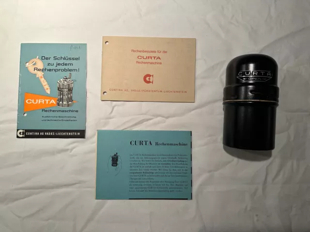 Curta Rechenmaschine Original + ausführliche Anleitung + Rechenbeispiele