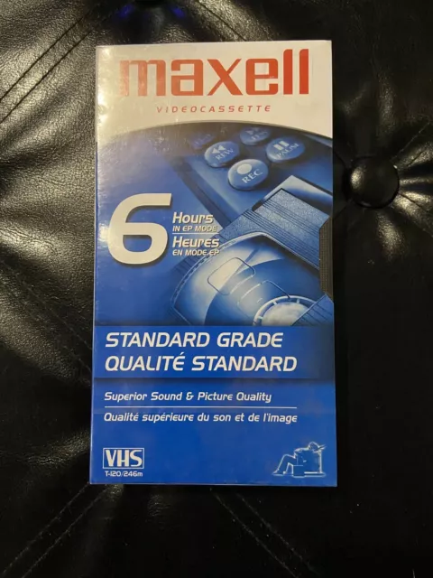 3 Maxell Blank Tapes VHS T-120 VCR Video Cassette Standard Grade 6 Hour SEALED