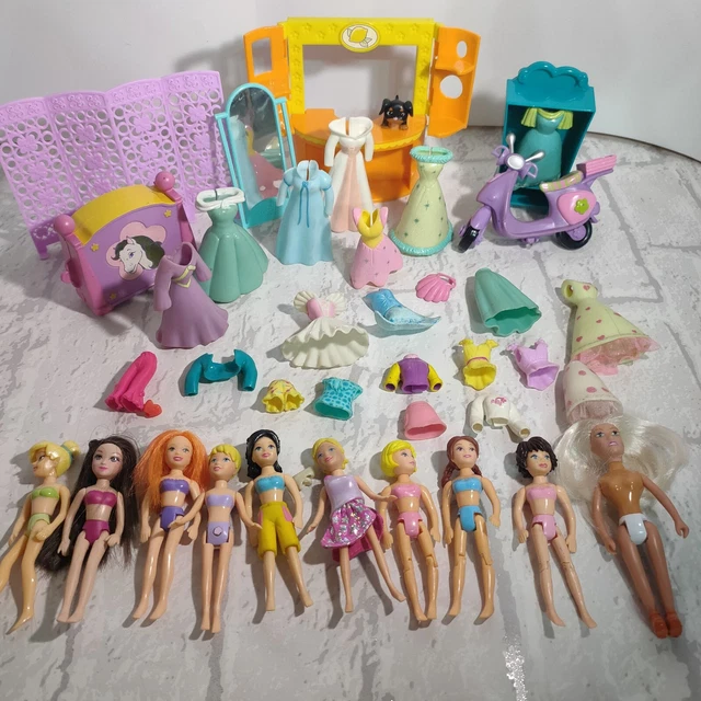 Pacchetto misto bambole tascabili Big Polly - Abiti mobili capelli giunti vintage 2002