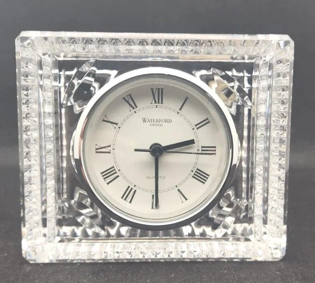 VINTAGE WATERFORD CRYSTAL Square Clock 4"H x 4.5"W x 2"D 99.99 PicClick