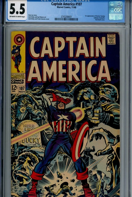Captain America Vol 1 #107 Marvel CGC 5.5 FN- (1968)