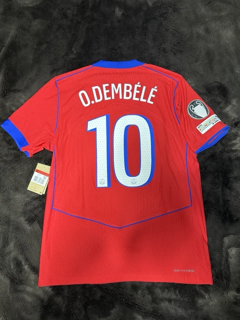 Maillot PSG Extérieur 2025/2026 – Nike, Blanc, Floqué Dembélé N°10, Taille L