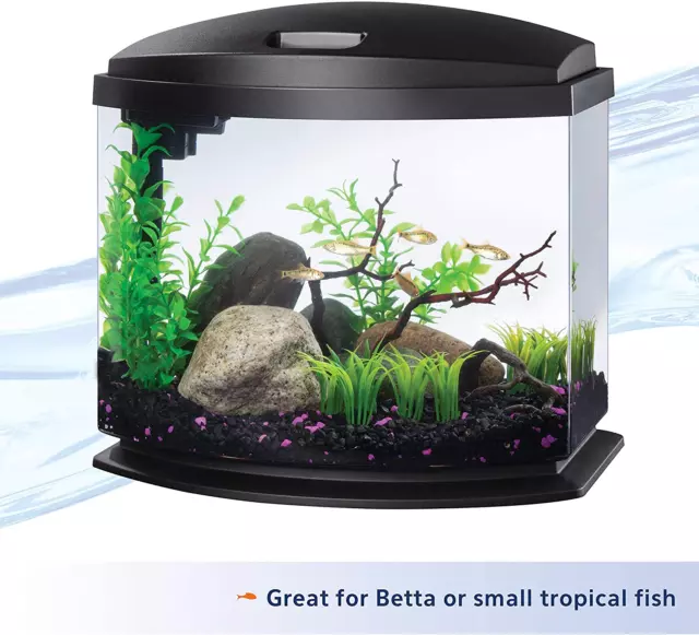 Aqueon LED Minibow Small Aquarium Fish Tank Kit, Smartclean Technology 5 Gallon