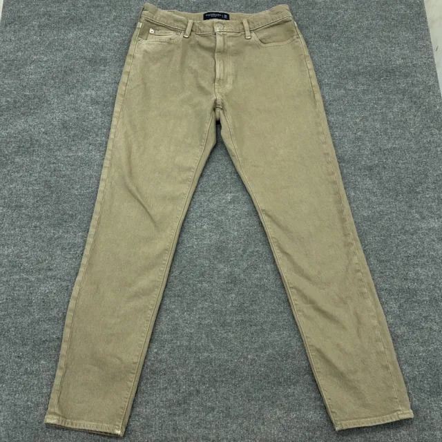 Abercrombie & Fitch Jeans Mens 34x32 Tan Khaki AF Vintage Stretch 90s Slim