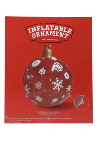 Big Inflatable Christmas Ornament 48in red w