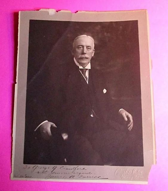 1900s Photo SIGNED, by James A Farrell, President of US STEEL, 1911-1932