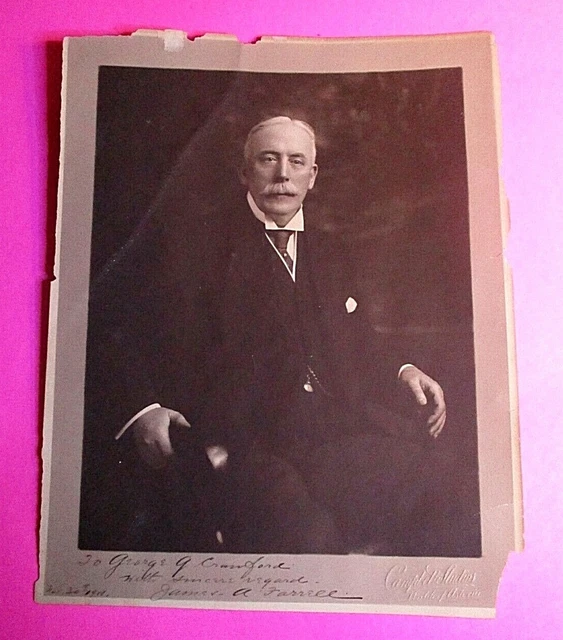 1900s Photo SIGNED, by James A Farrell, President of US STEEL, 1911-1932
