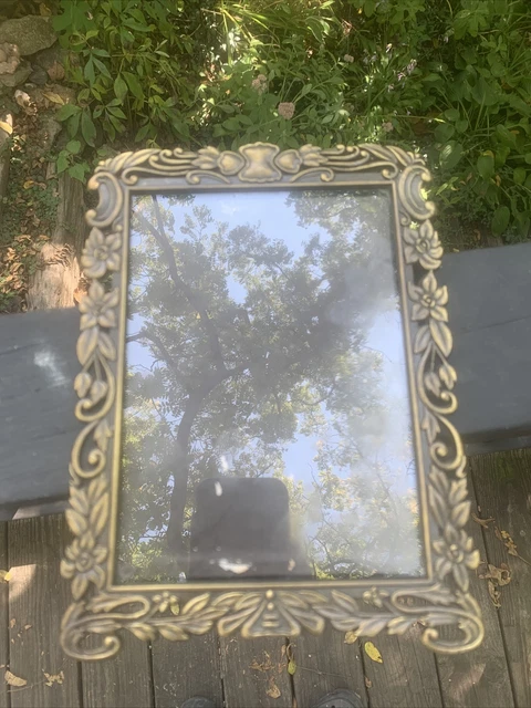 Vintage Solid Brass Picture Frame Ornate Filigree Photograph Rectangle Heavy