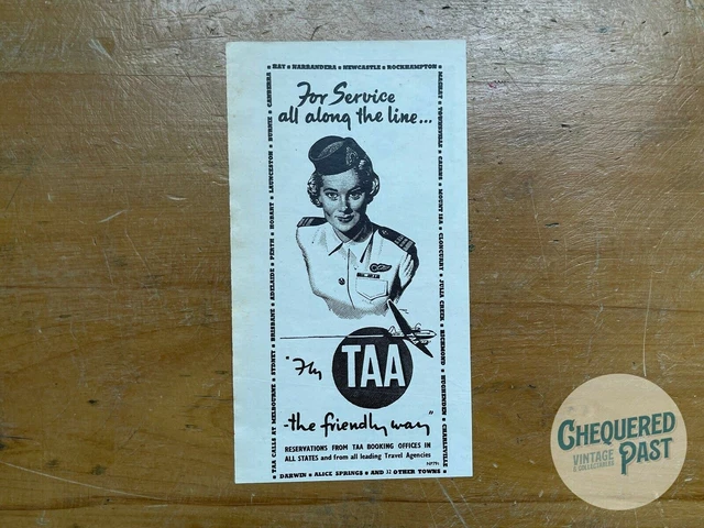 Vintage 1950's TAA Trans Australia Airlines "The Friendly Way" Advertisement