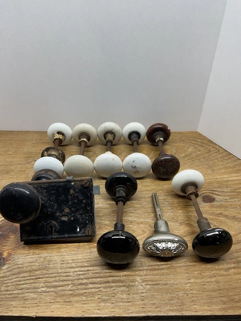 Vintage Door Hardware -  Locks, Door Knobs, Plates - Brass, Porcelain, Wood