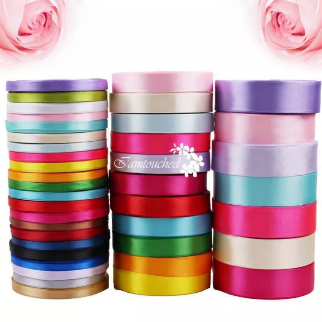 25YD Satin Ribbon 6/20/25/38mm Multi Craft Wedding Supplies Flower Fabric Part A 2