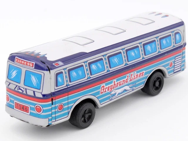 MSS JAPAN TIN TOY - AUTOCAR BUS GREYHOUND VICTORIA JOUET EN TOLE LITHOGRAPHIÉE