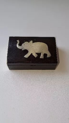 Vintage Dark Wood And Brass Trinket/Pill Box Lovely Condition Quality Stunning.