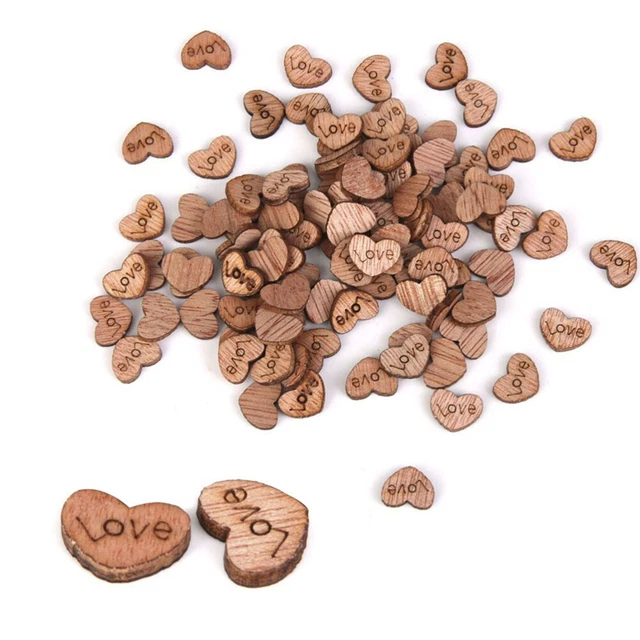 100 piezas discos de madera de núcleo mini adornos de madera decoración de bodas botón