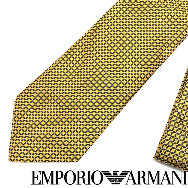 Emporio Armani Tie Brand Silk Orange Gray Silver Width Of The Tip 8.5cm a609