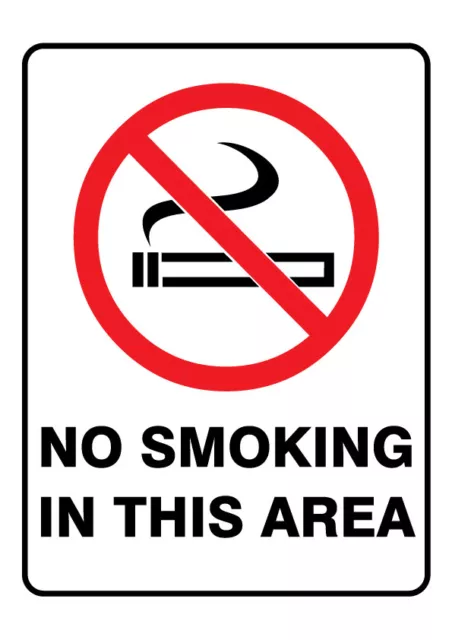 Poly Prop Safety Sign 300 x 225mm NO SMOKING IN THIS AREA