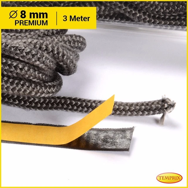 Temprix Cheminée & Four Joint Résistant au Feu Cordon D'Étanchéité Ø 8 MM Rond 3