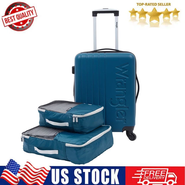 WRANGLER 3 PC.ROLLING Luggage Set w/ 20" Rolling Carryon and 2 Packing
